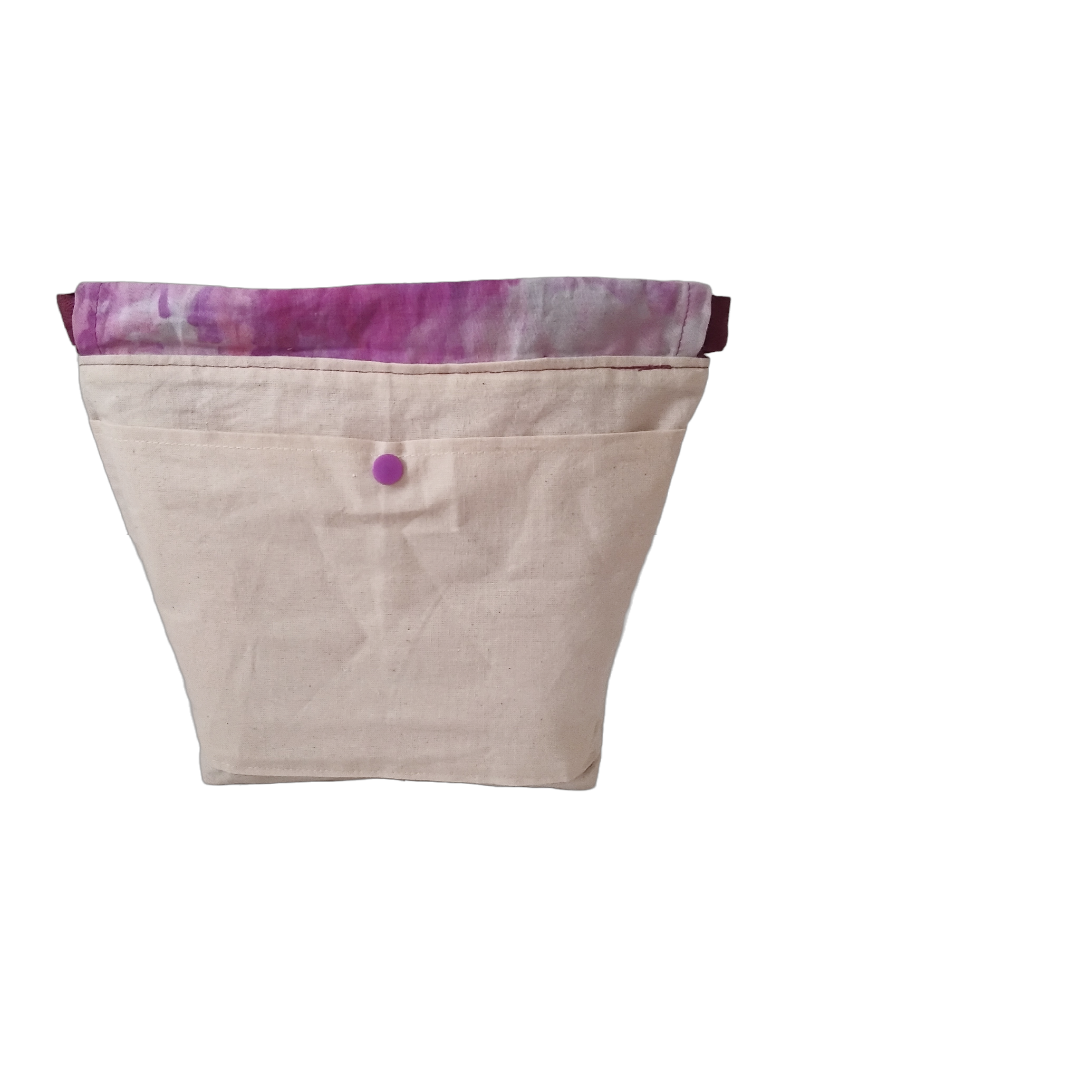 Small Drawstring Bag. Pink - Purple