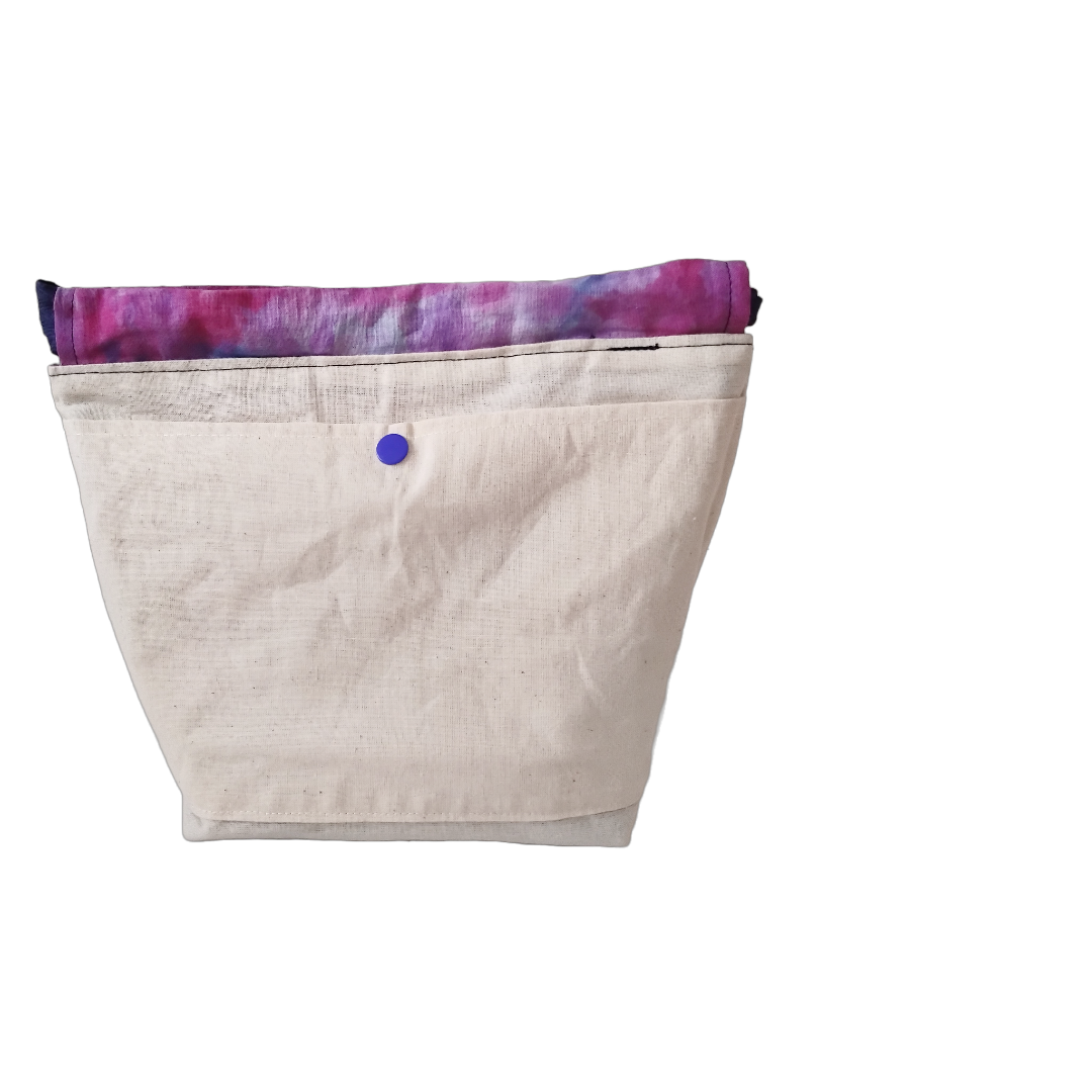 Small Drawstring Bag. Blue - Pink - Purple