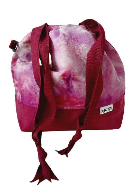 Small Drawstring Bag. Pink - Purple