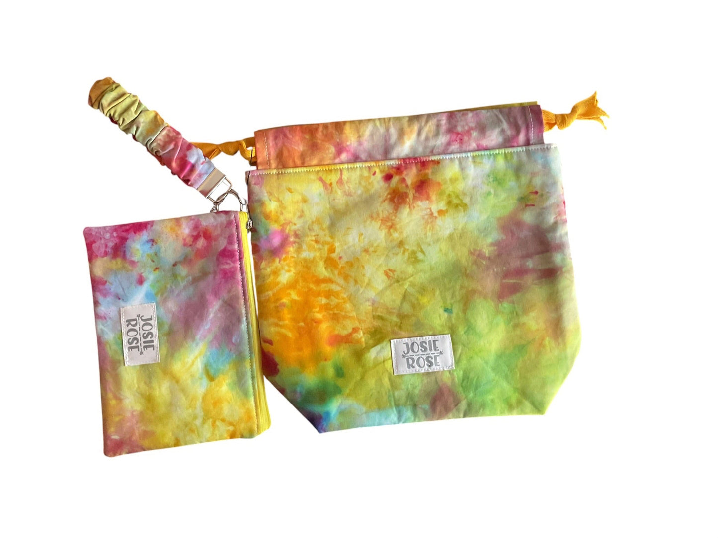 Small Drawstring Bag with wrist strap and Notions Pouch
