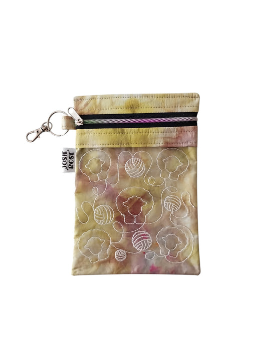 Machine Embroidered Notions Pouch