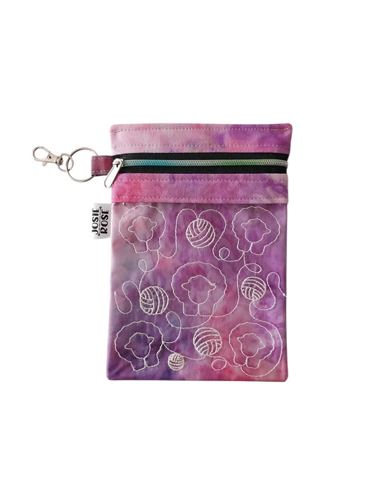 Machine Embroidered Notions Pouch